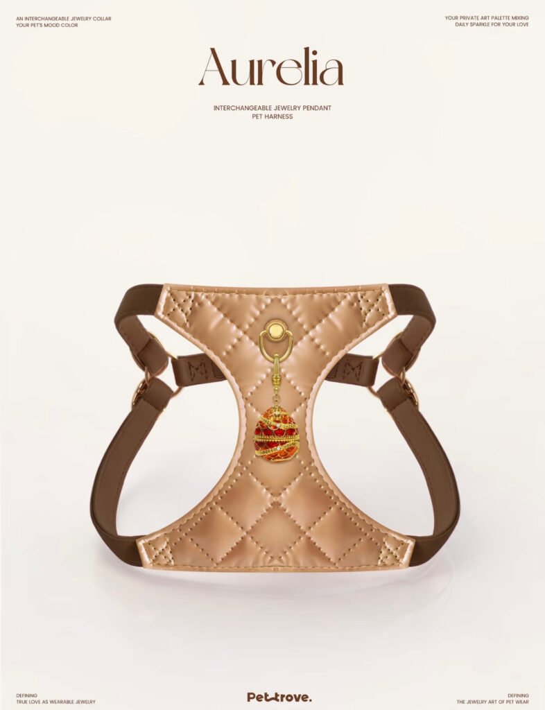 Luxury Champagne Gold Jewelry Dog /Cat Harness style 2
