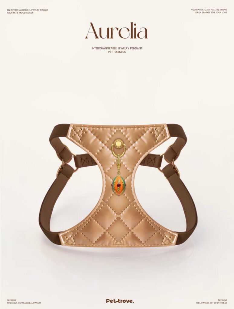 Luxury Champagne Gold Jewelry Dog /Cat Harness style 3