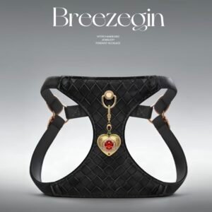 Classic Black Braided Jewelry Dog/Cat Harness