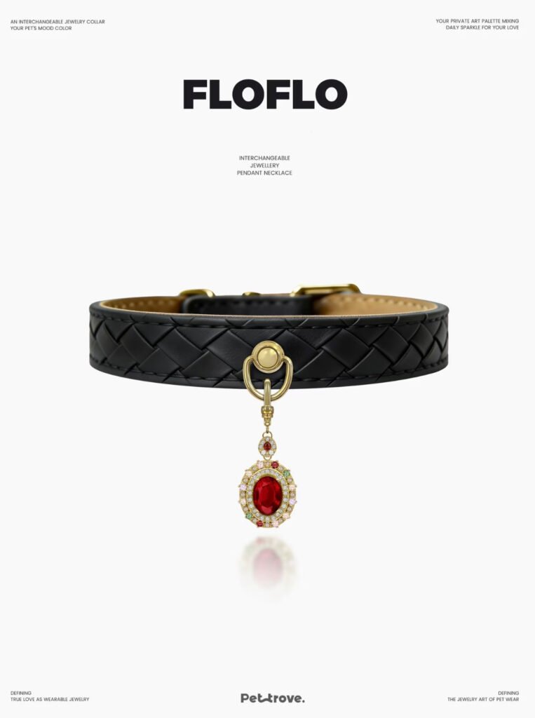 Classic Black Braided Jewelry Dog/Cat Collar style 1