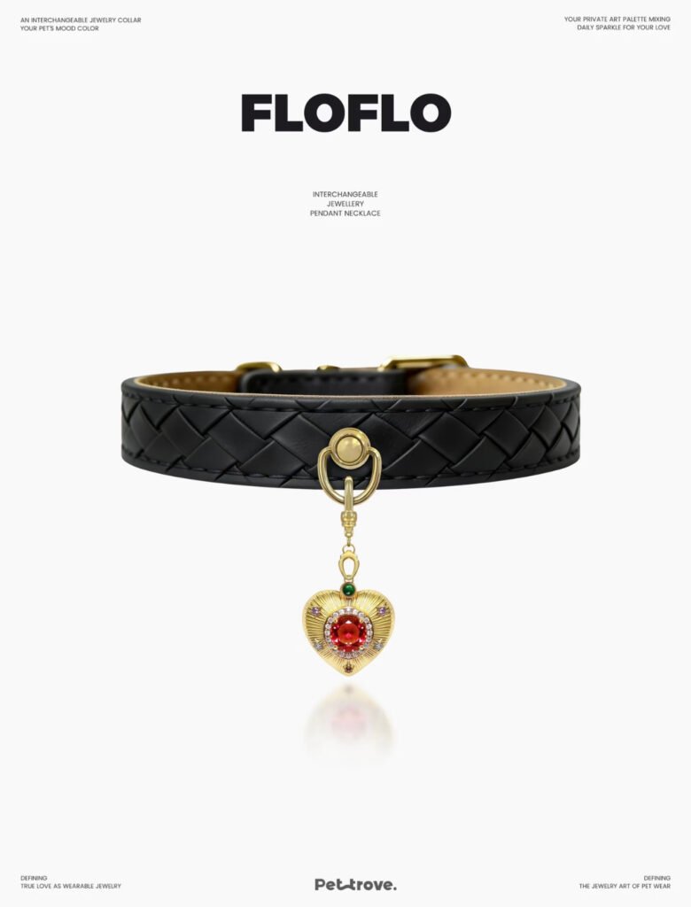 Classic Black Braided Jewelry Dog/Cat Collar style 2
