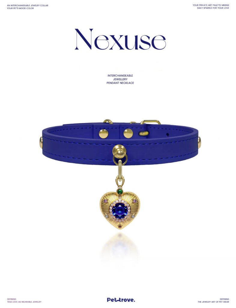 Royal Blue Crystal  cat/dog collar. style 1