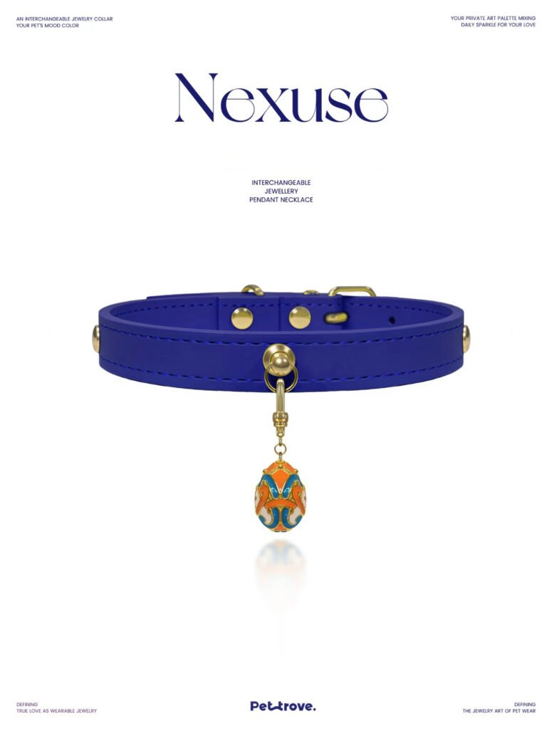 Royal Blue Crystal  cat/dog collar. style 3