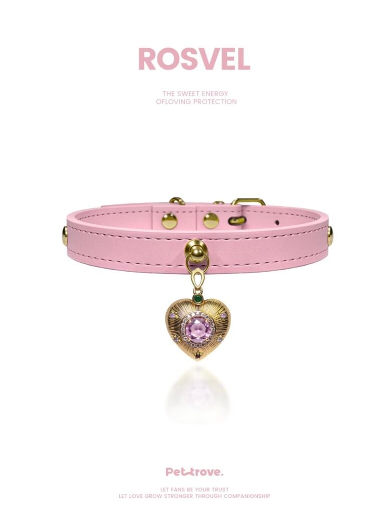 Light‑pink Rhinestone Collar for Cats & Dogs style 1