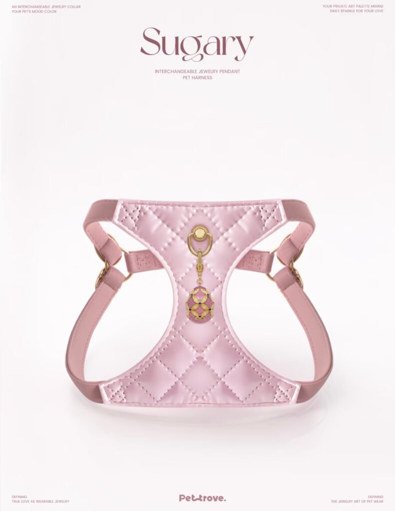 Luxury Peach Pink Jewelry Dog/Cat Harness style 2