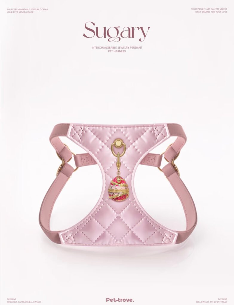 Luxury Peach Pink Jewelry Dog/Cat Harness style 3