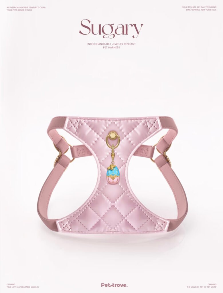 Luxury Peach Pink Jewelry Dog/Cat Harness style 4