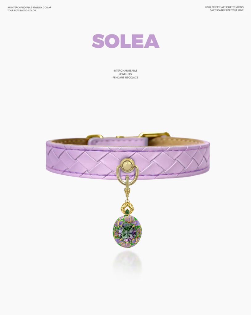 Light purple crocheted cat/dog collar. style 3