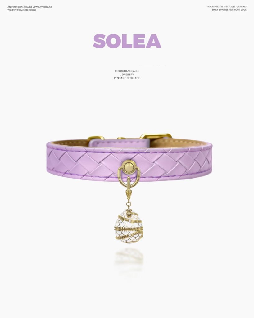Light purple crocheted cat/dog collar. style 4