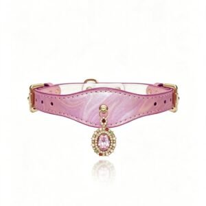 Cherry Blossom Crystal Leather Cat & Dog Collar
