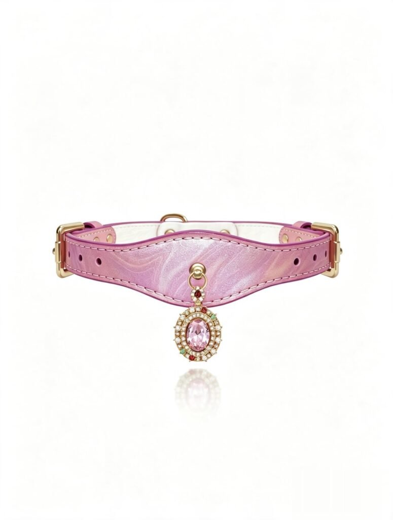 Cherry Blossom Crystal Leather Cat & Dog Collar