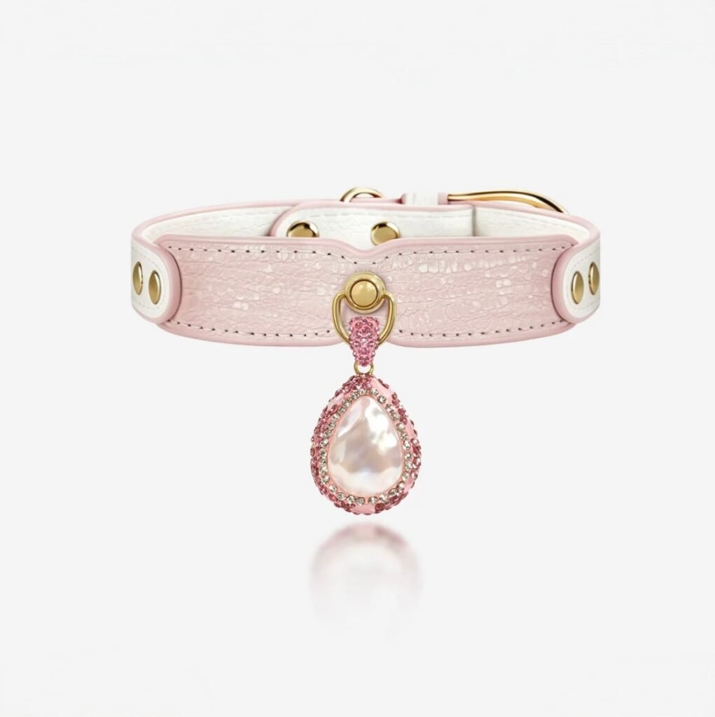 Pink Mother-of-Pearl Jewel Cat & Dog Collar